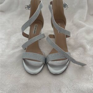 Silver Strappy Heels